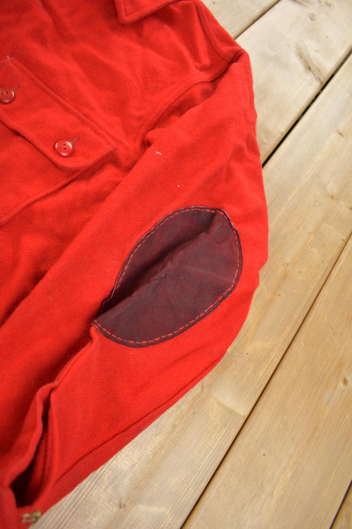 Vintage 1950s Boy Scouts Of America Red Wool Button Up Shirt