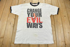 Vintage 1990s Santana Change Your Evil Ways Choose Peace Band Tee Made in USA