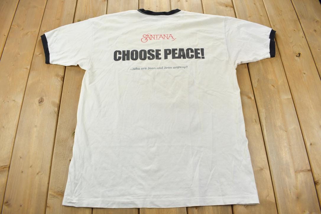 Vintage 1990s Santana Change Your Evil Ways Choose Peace Band Tee Made in USA