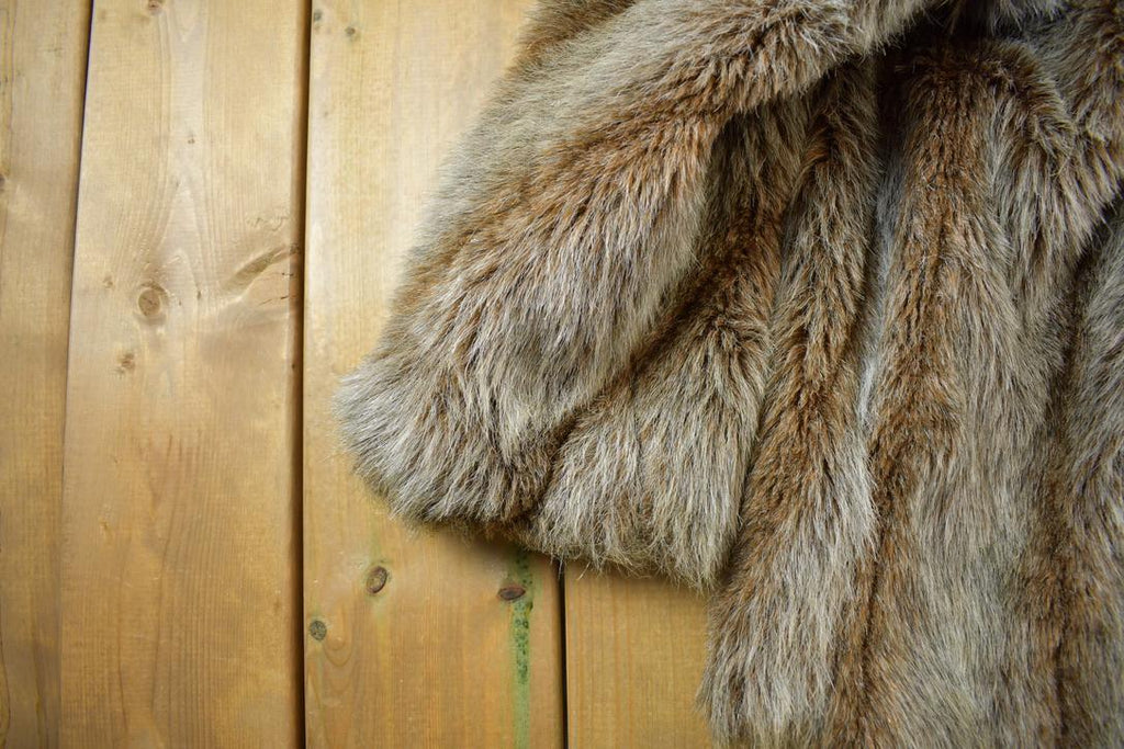 Vintage 1970s Bedtime Fashions Faux Mink Fur Coat Made In USA