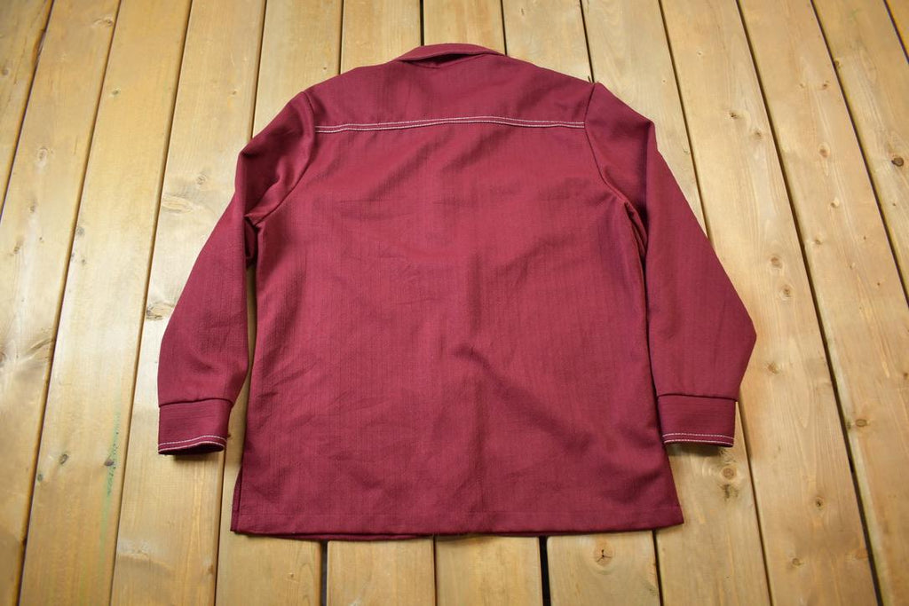 Vintage 1970s Western Style Pointed Collar Button Up Light Jacket