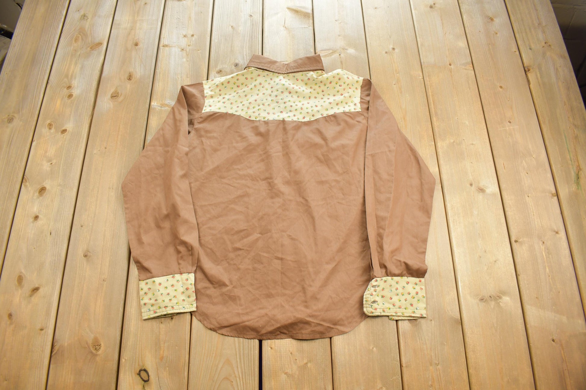 Vintage 1970s Blank Western Style Button Up Shirt