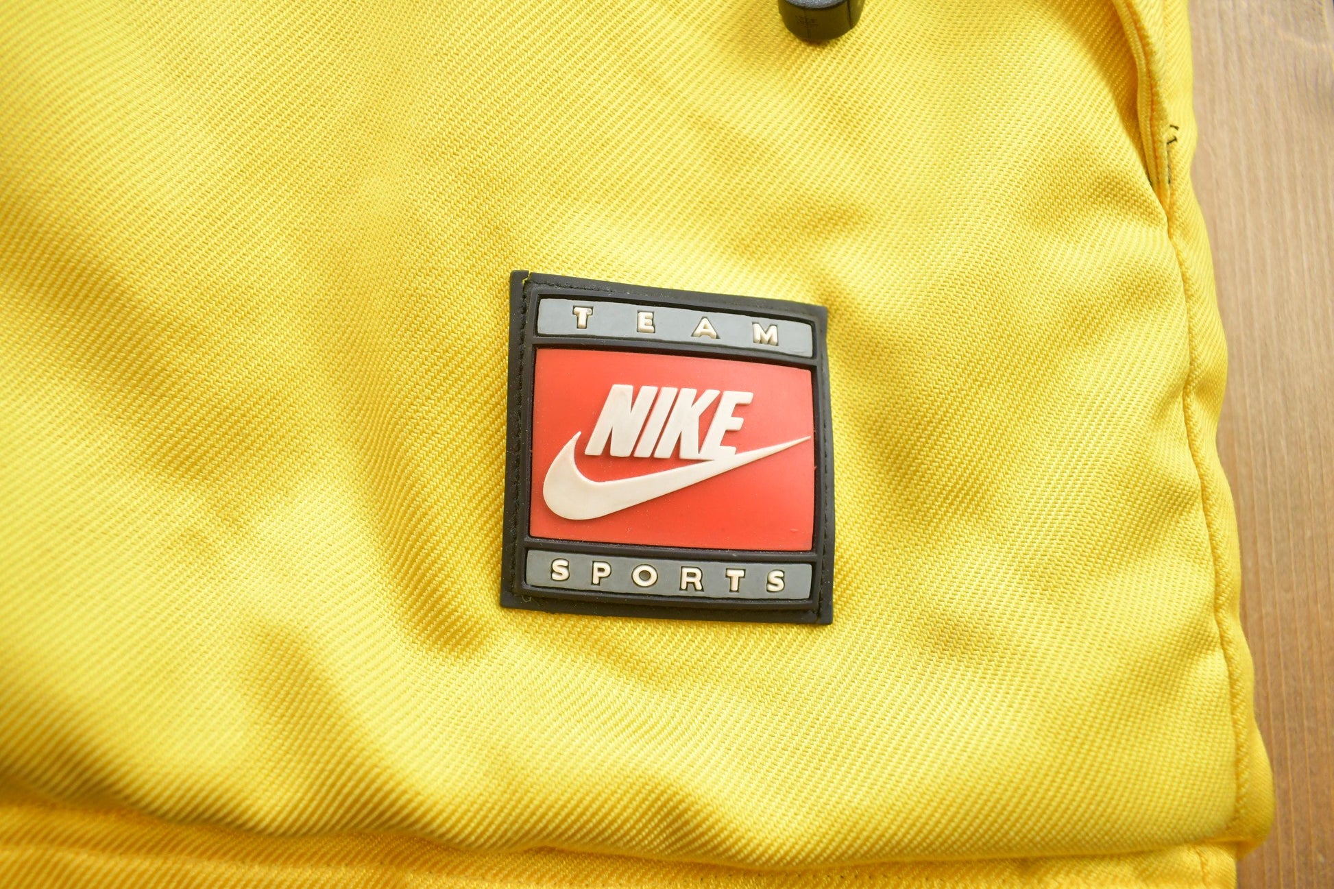 Vintage 1990s Nike Long Yellow Embroidered Jacket Big Swoosh