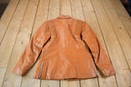 Vintage 1970s Golden Crown By Bristol Burnt Orange Leather Coat