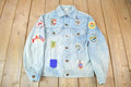 Vintage 1970s Canadian Souvenir Patch Work Jean Jacket Size XS