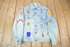 Vintage 1970s Canadian Souvenir Patch Work Jean Jacket Size XS