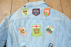 Vintage 1970s Canadian Souvenir Patch Work Jean Jacket Size XS