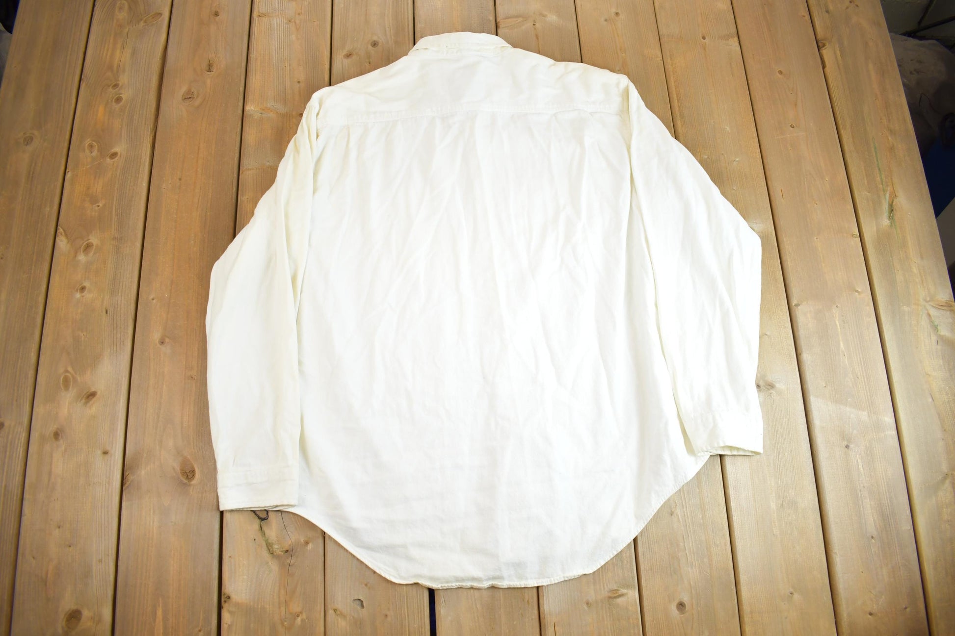 Vintage 1990s Levi's White Long Sleeve Button Up Casual Formal Shirt