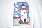 Vintage 1990s Lighthouse Embroidered Cute Crewneck Sweatshirt Made In USA