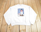Vintage 1990s Lighthouse Embroidered Cute Crewneck Sweatshirt Made In USA