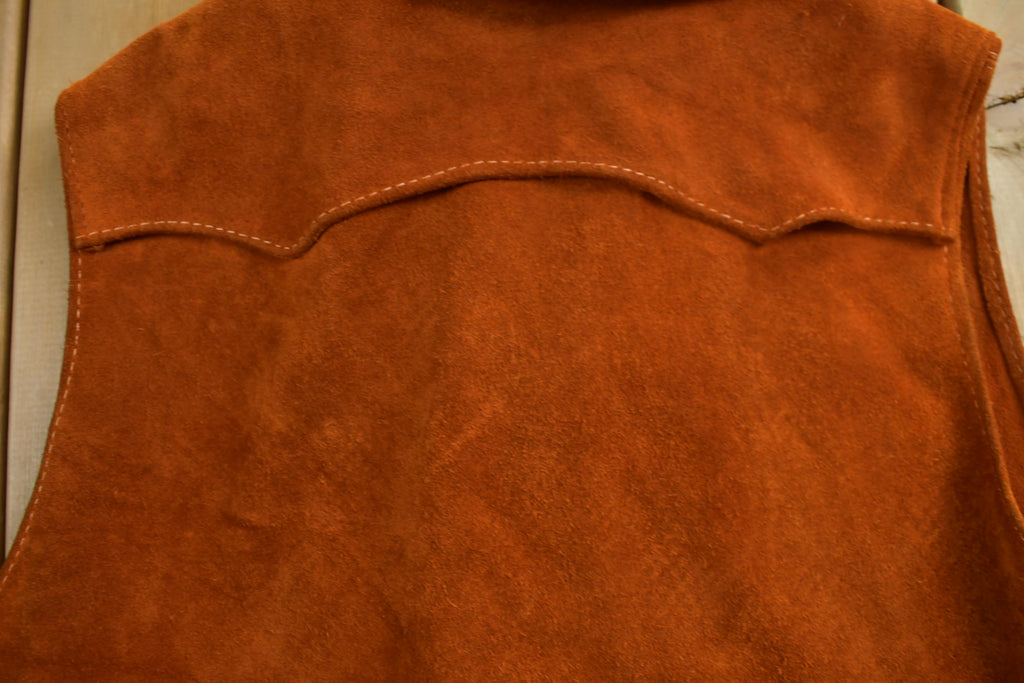 Vintage 1960s Suede Leather Womens Vest