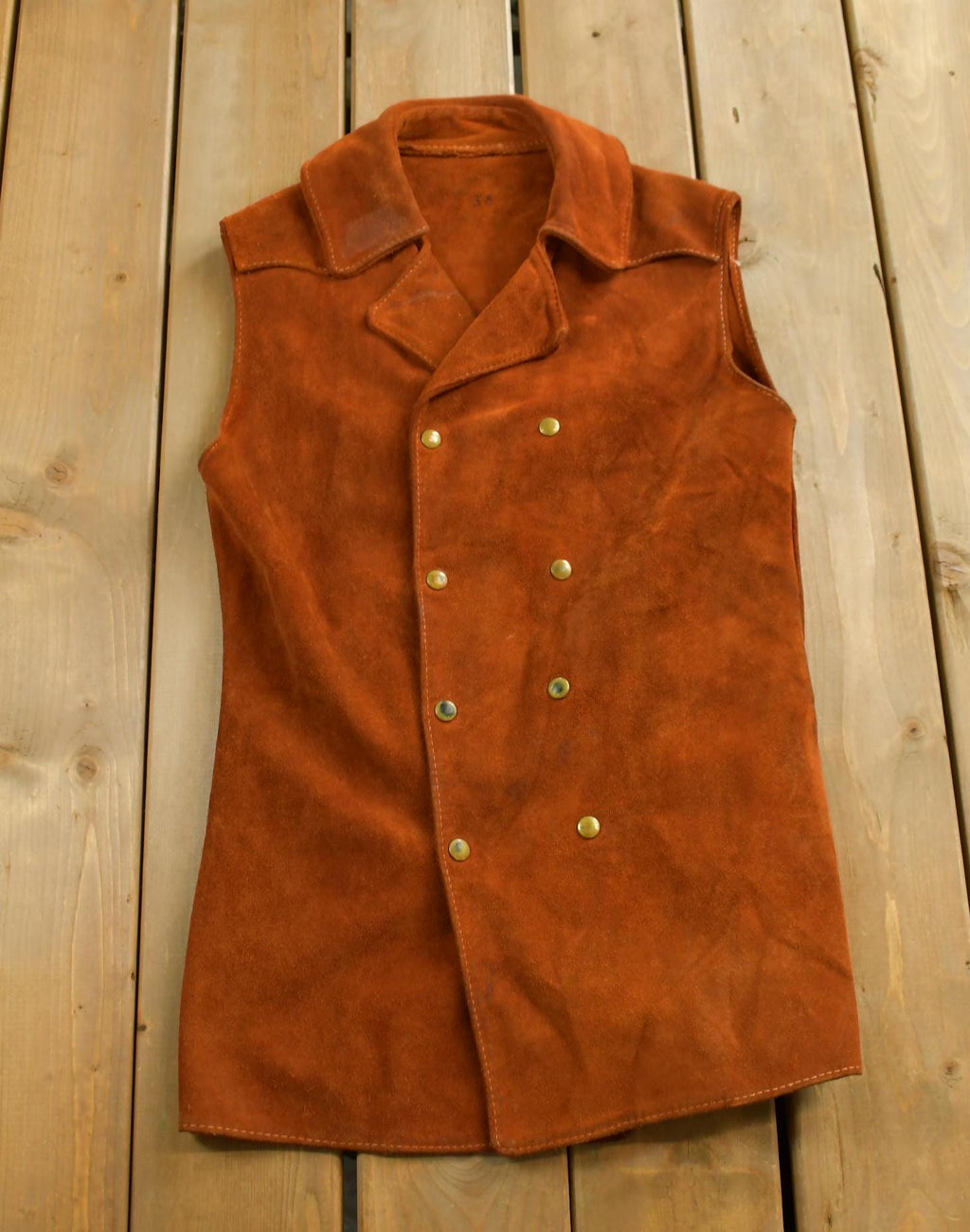 Vintage 1960s Suede Leather Womens Vest