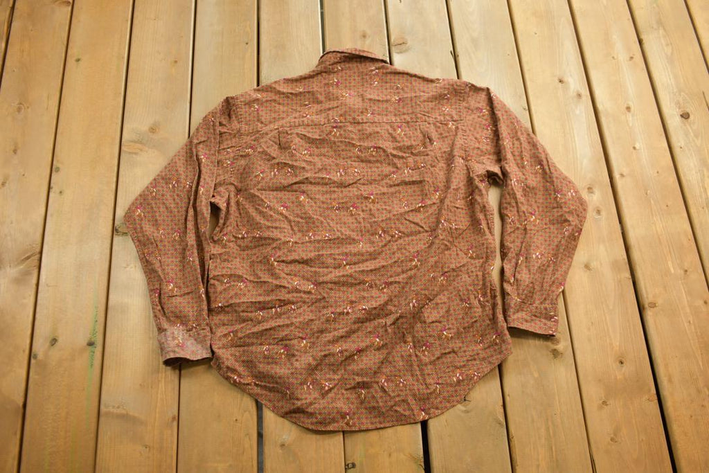 Vintage 1970s Embassy Row All Over Print Horse Theme Button-Up Shirt
