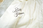Vintage 1970s Beth Glaser Embroidered Full Length White Fox Fur Coat Made In USA