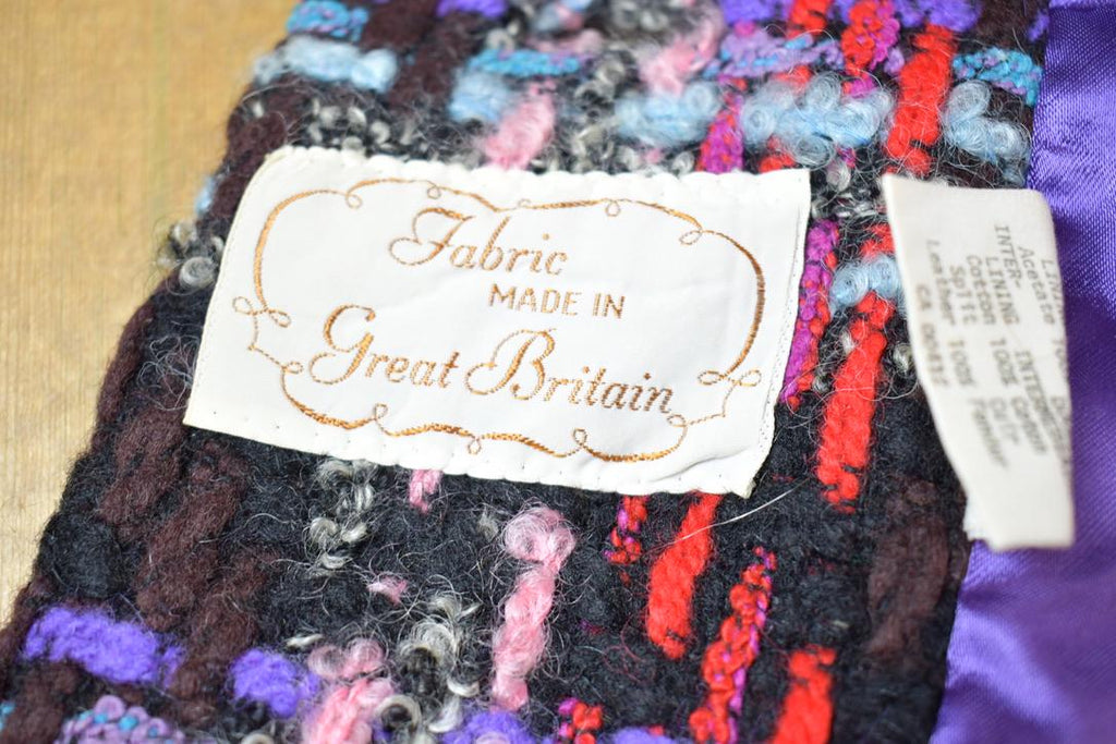 Vintage 1970s Knitted Abstract Pattern Button Up Jacket Made In Great Britain