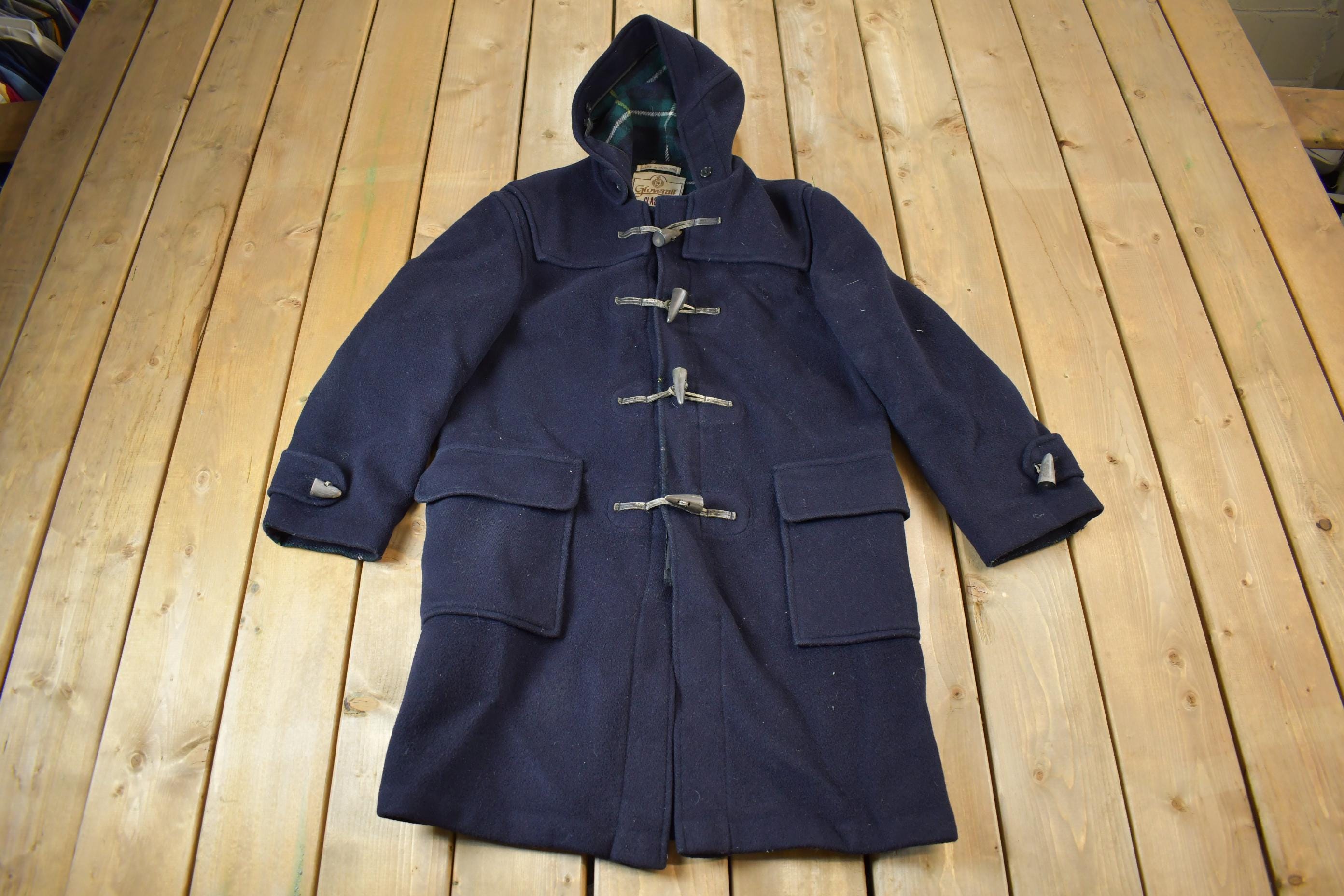 Vintage 1990s 100% Wool Gloverall Duffle Coat Made In England - Medium