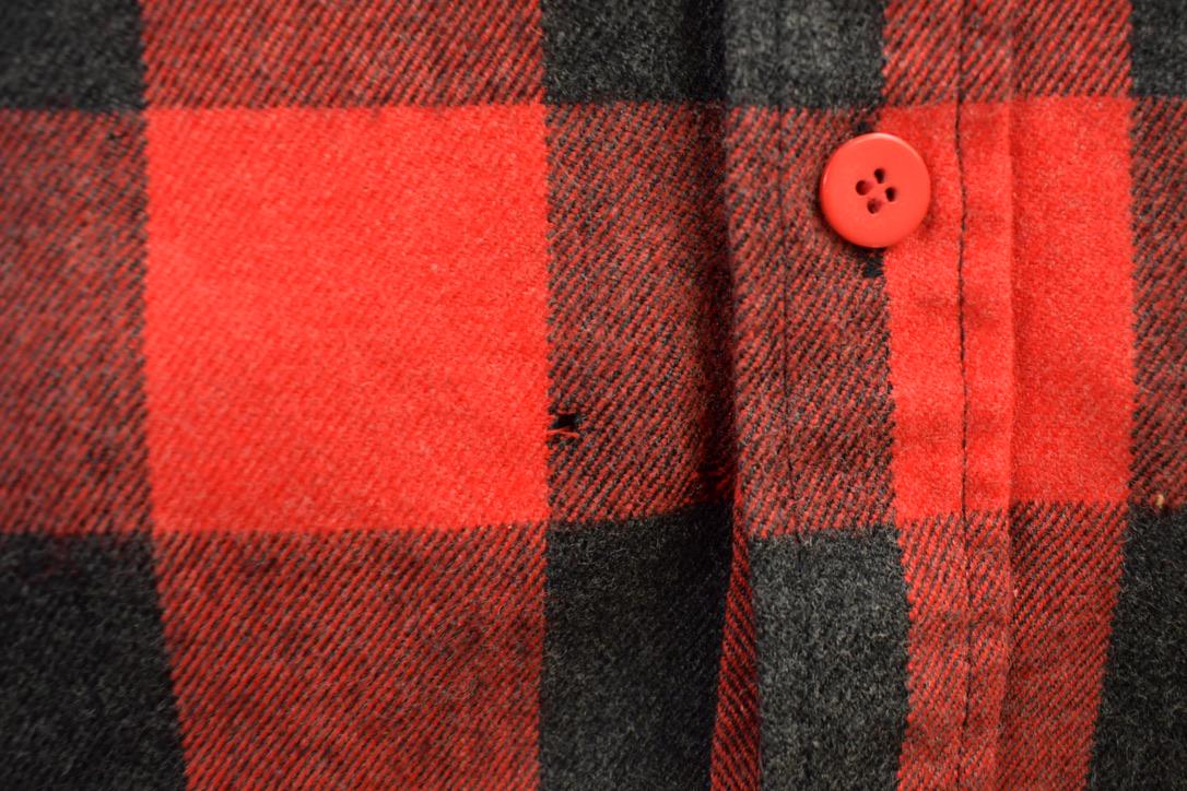 Vintage 1950s P. Kimberley Buffalo Plaid Wool Button Up Shirt