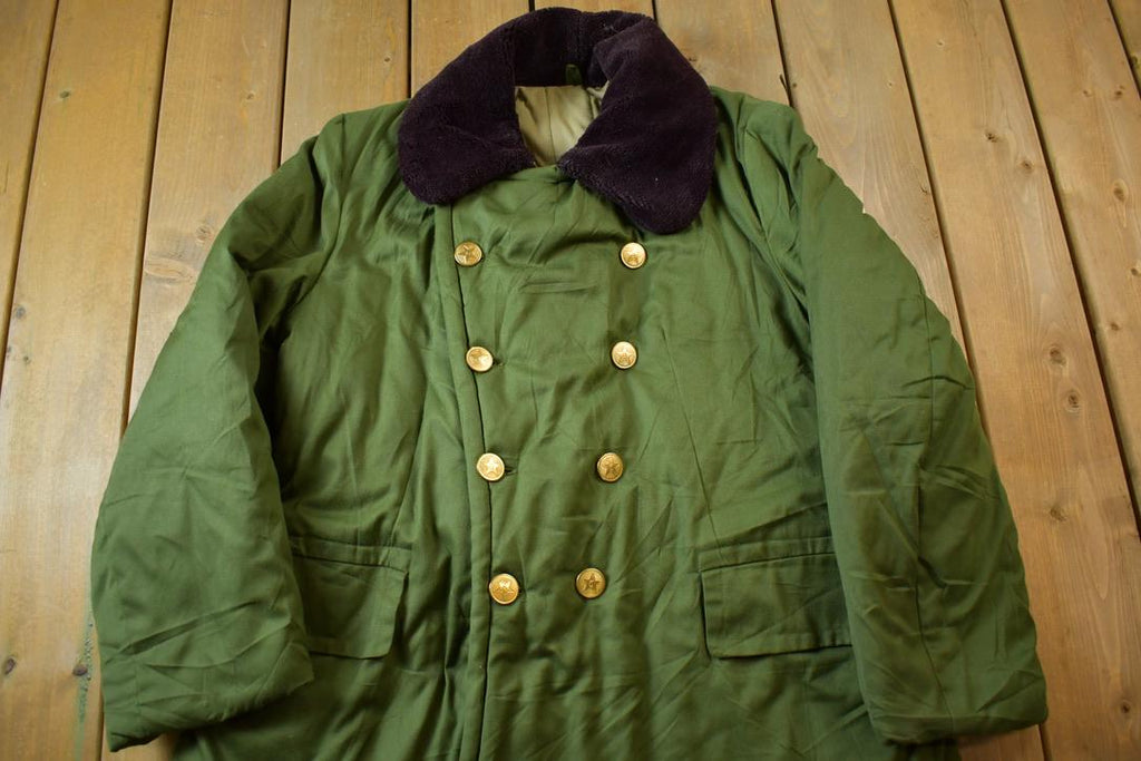 Vintage 1960s Extreme Cold Weather Double Breasted Military Overcoat