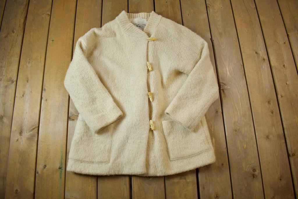 Vintage 1970s Hilda LTD 100% Wool Toggle Closure Jacket Made In Iceland