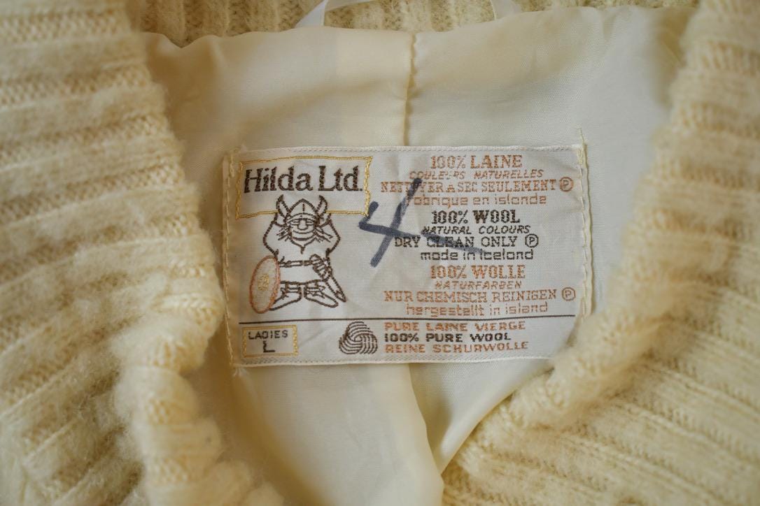Vintage 1970s Hilda LTD 100% Wool Toggle Closure Jacket Made In Iceland