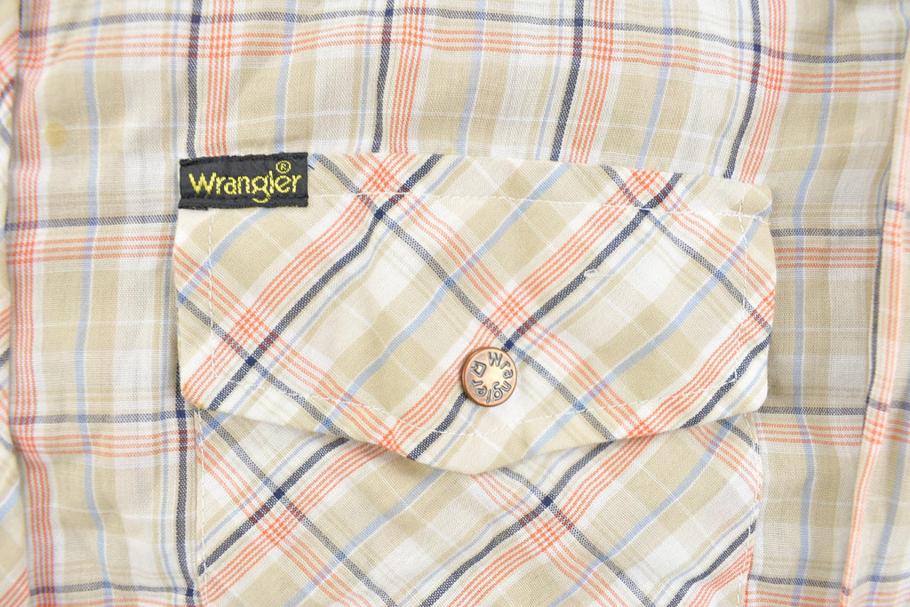 Vintage 1980s Wrangler Cowboy Plaid Button Up Shirt