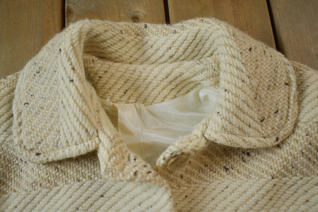 Vintage 1960s 100% Wool Striped Button Up Jacket