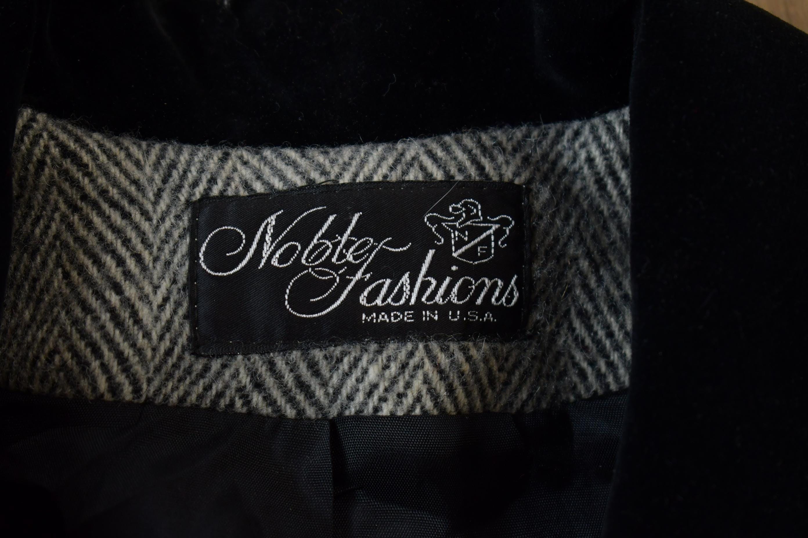 Vintage 1970s 100% Noble Fashions Wool Trench Coat Made In USA
