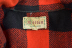 Vintage 1950s Buffalo Plaid Wool Button Up Shirt Back Vent