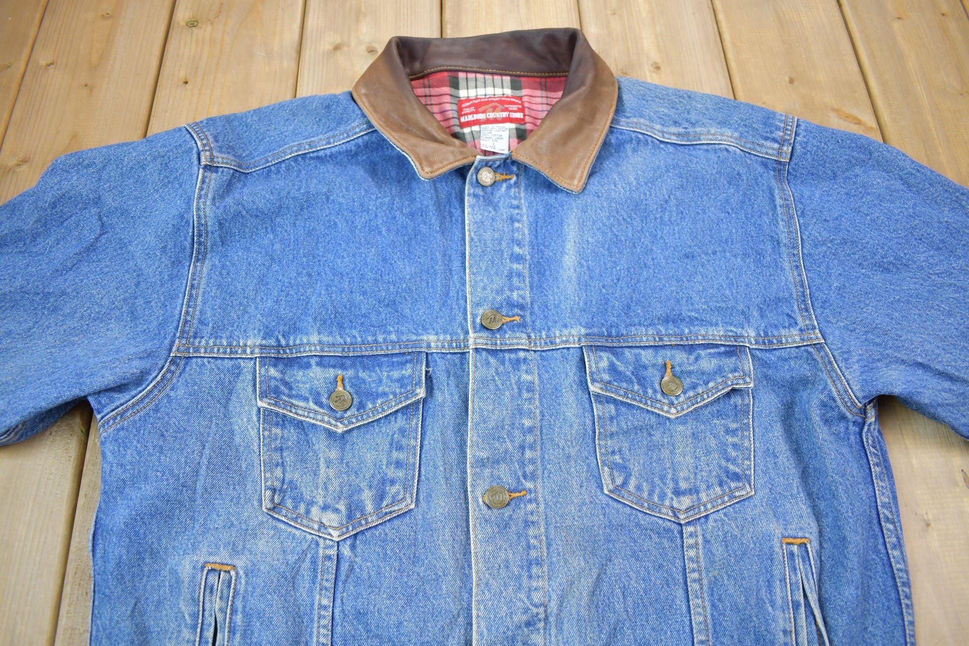 Vintage 1990s Marlboro Country Store Denim Jean Jacket