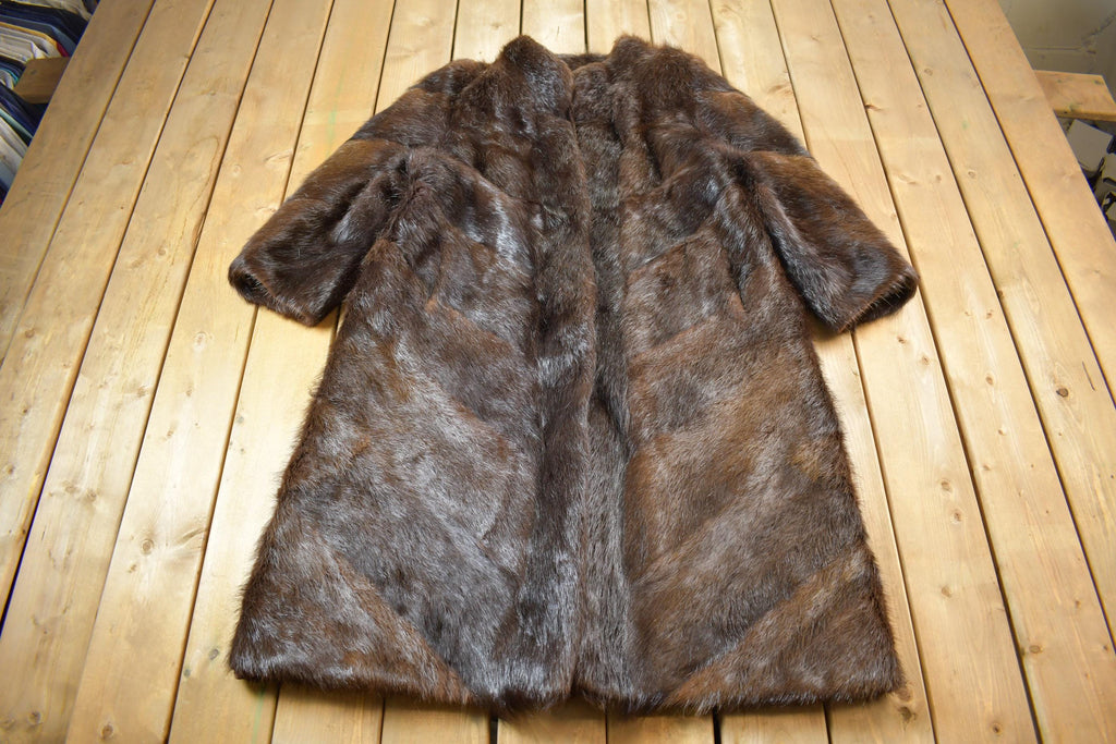 Vintage 1970s Full Length Brown Mink Fur Coat