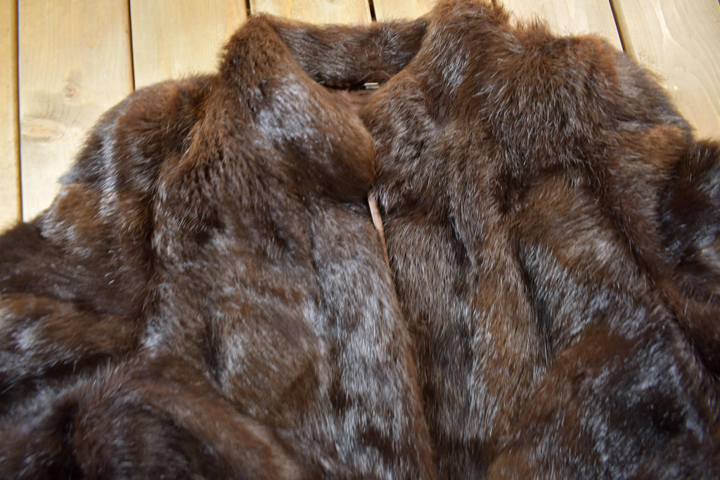 Vintage 1970s Full Length Brown Mink Fur Coat