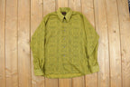 Vintage 1970s Bonds Geometric Design Pin Collar Button Up Shirt