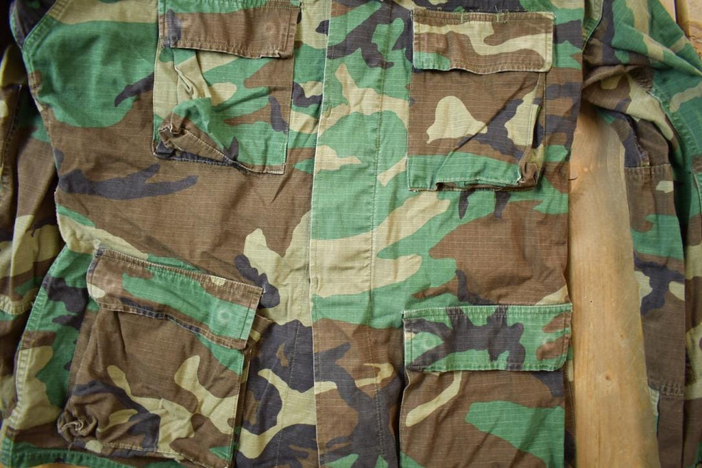 Vintage 1970s US Military Woodland Camo Field Jacket
