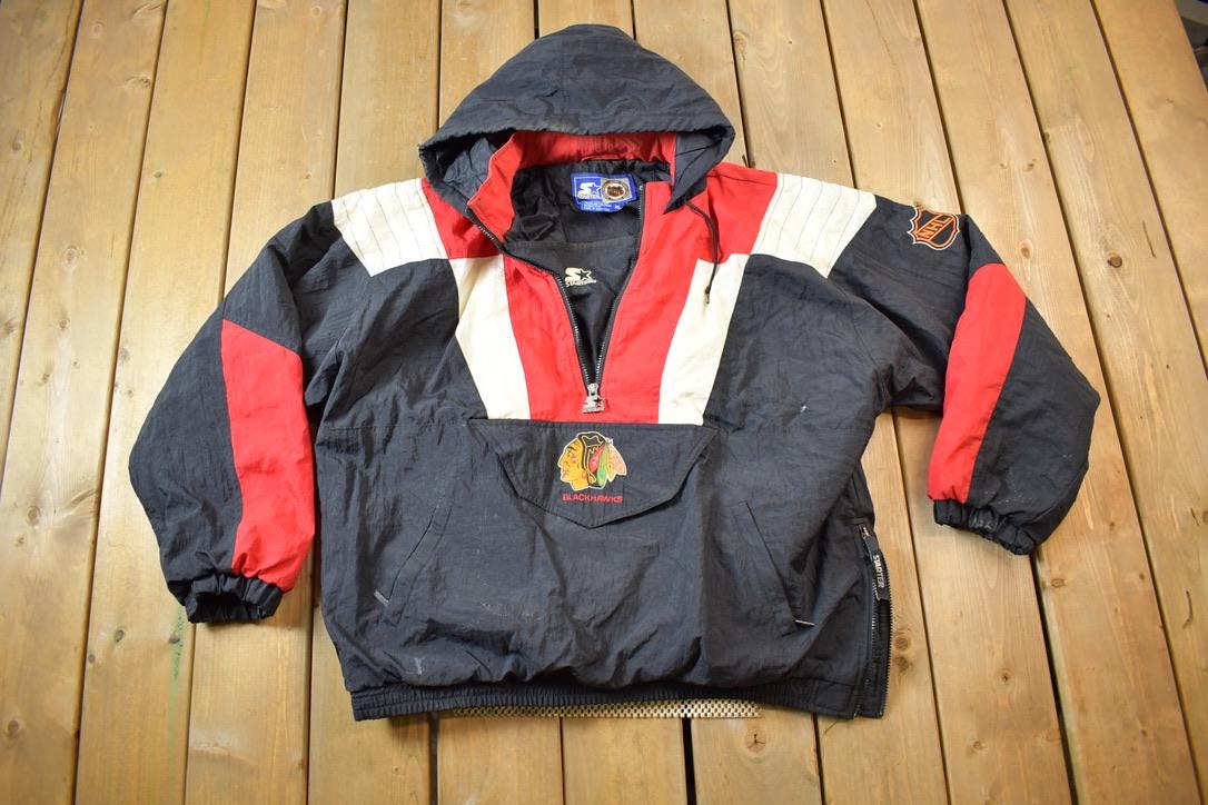 Vintage 1990s Chicago Blackhawks Starter Jacket NHL Hockey Jacket - XL