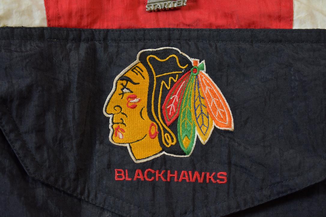 Vintage 1990s Chicago Blackhawks Starter Jacket NHL Hockey Jacket - XL