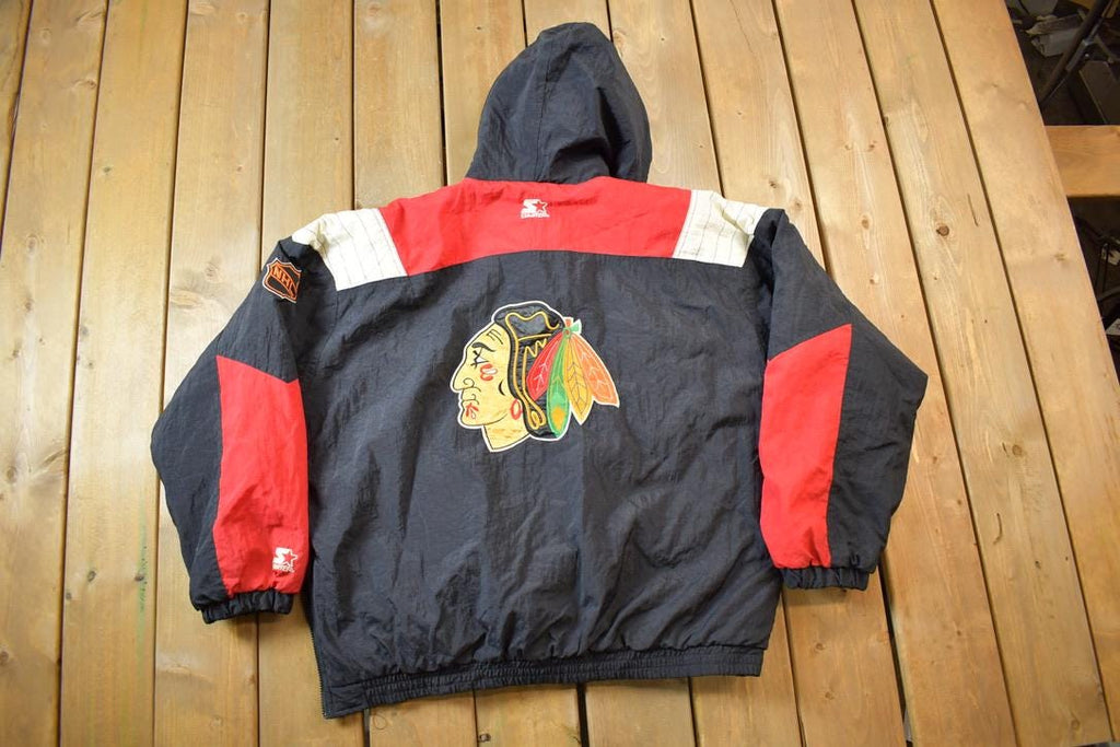Vintage 1990s Chicago Blackhawks Starter Jacket NHL Hockey Jacket - XL