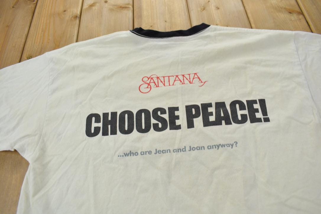 Vintage 1990s Santana Change Your Evil Ways Choose Peace Band Tee Made in USA