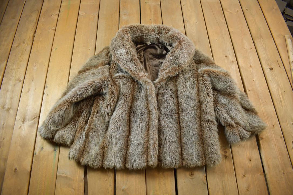 Vintage 1970s Bedtime Fashions Faux Mink Fur Coat Made In USA