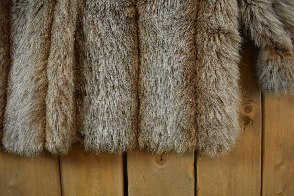 Vintage 1970s Bedtime Fashions Faux Mink Fur Coat Made In USA