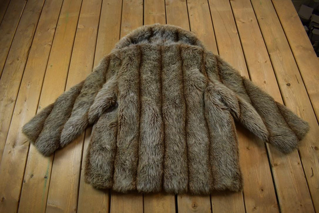 Vintage 1970s Bedtime Fashions Faux Mink Fur Coat Made In USA