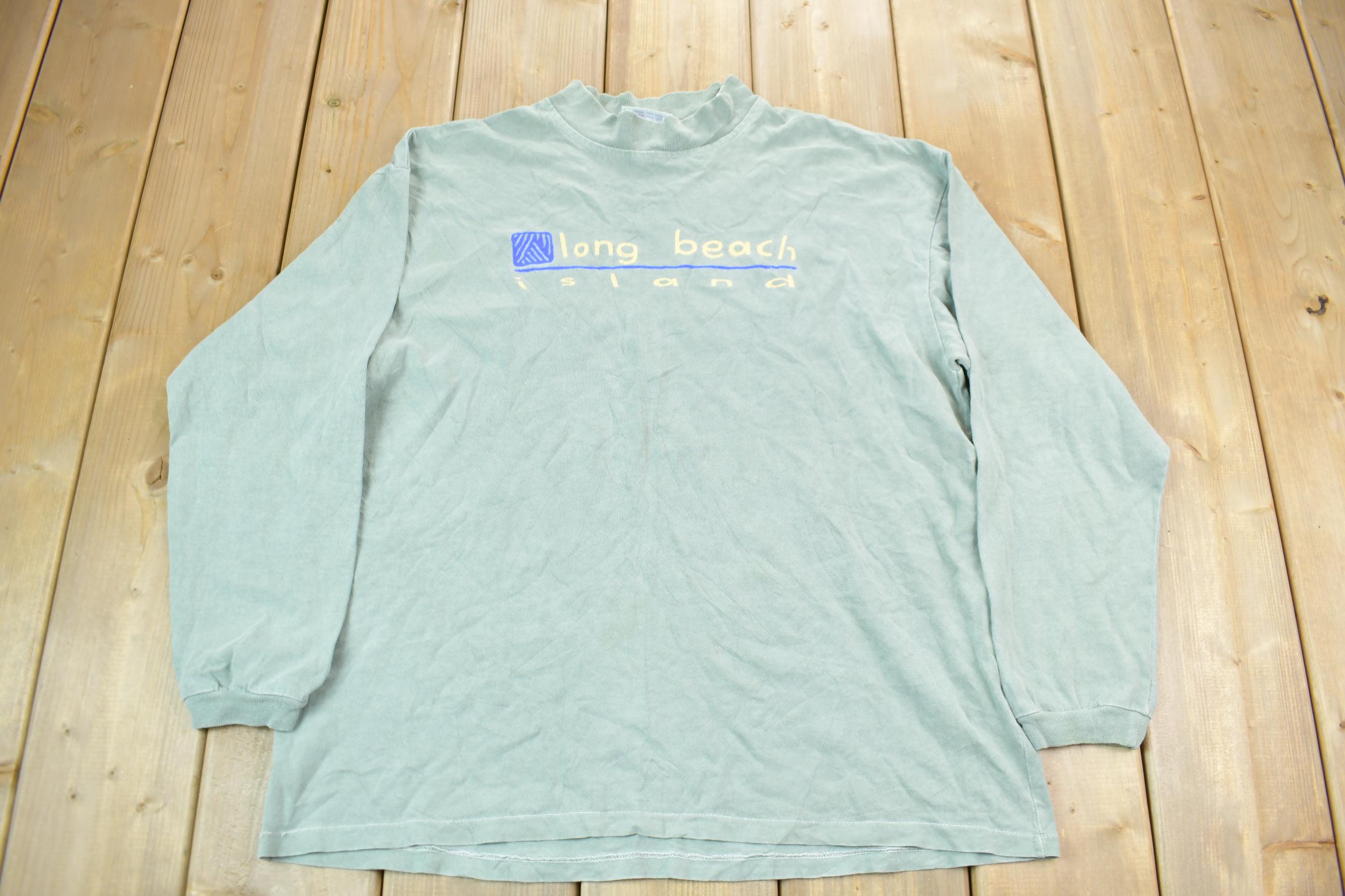 Vintage 1990s Long Island Beach Souvenir Travel Crewneck Sweatshirt