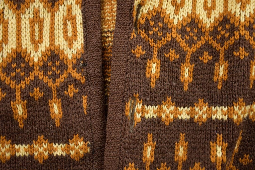 Vintage 1950s Hand-Knit Pattern Cardigan Sweater