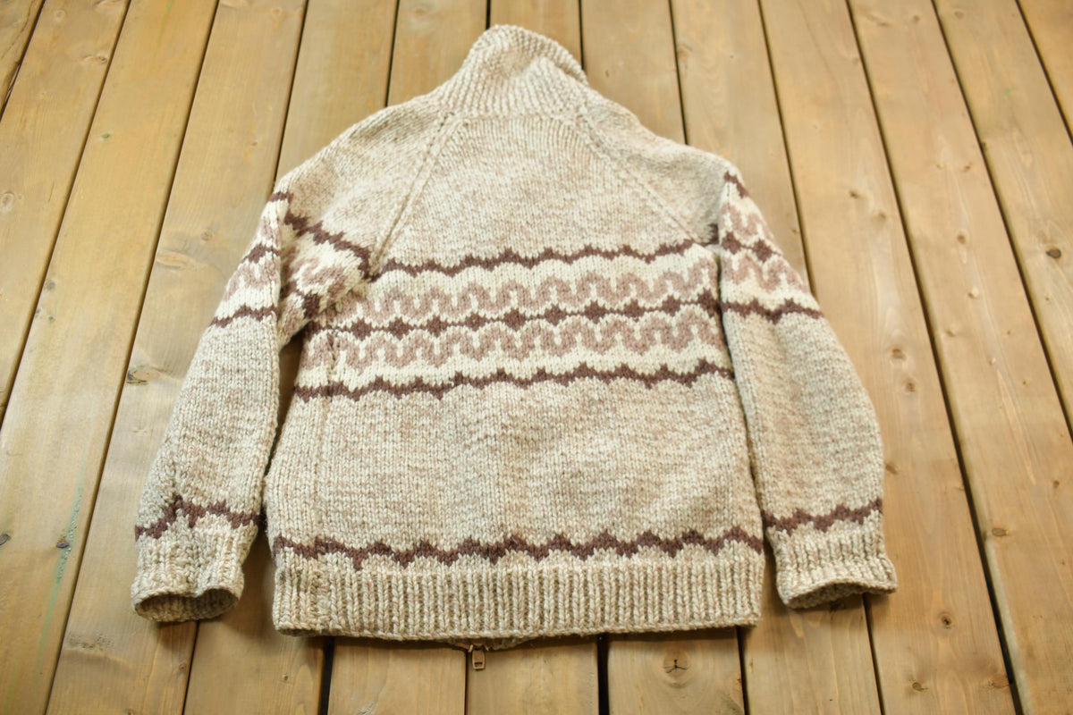 Vintage 1980s Wool Zip Up Sweater