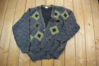 Vintage 1990s 15 Button 100% Wool Knit Sweater