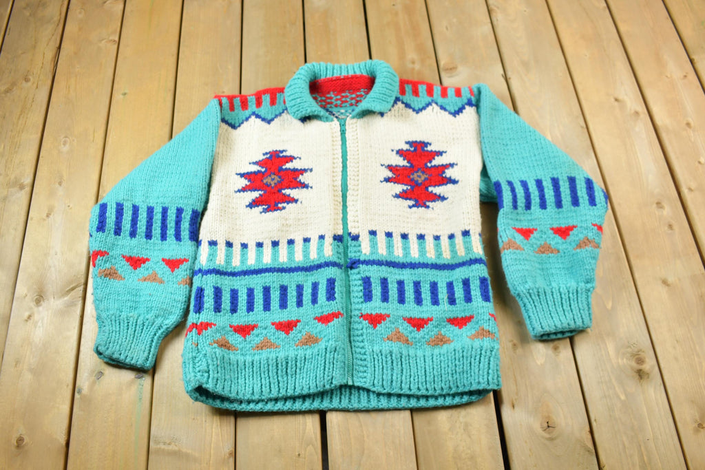 Vintage 1950s Western Aztec Pattern Cowichan Sweater