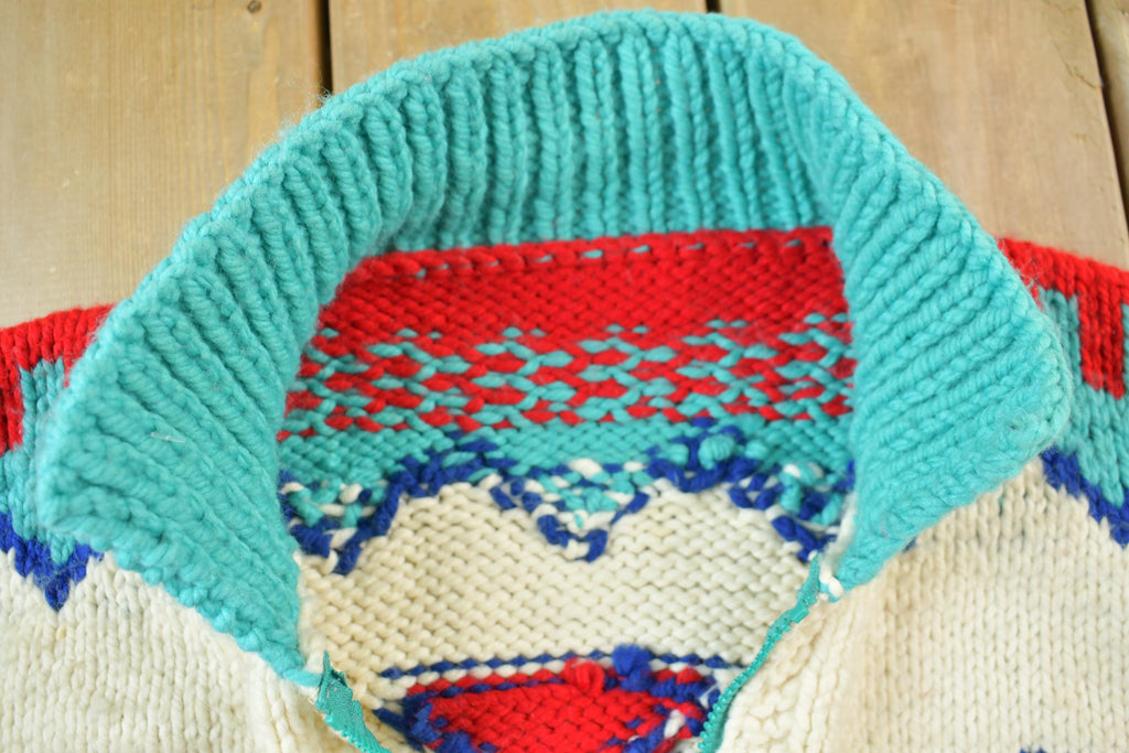 Vintage 1950s Western Aztec Pattern Cowichan Sweater