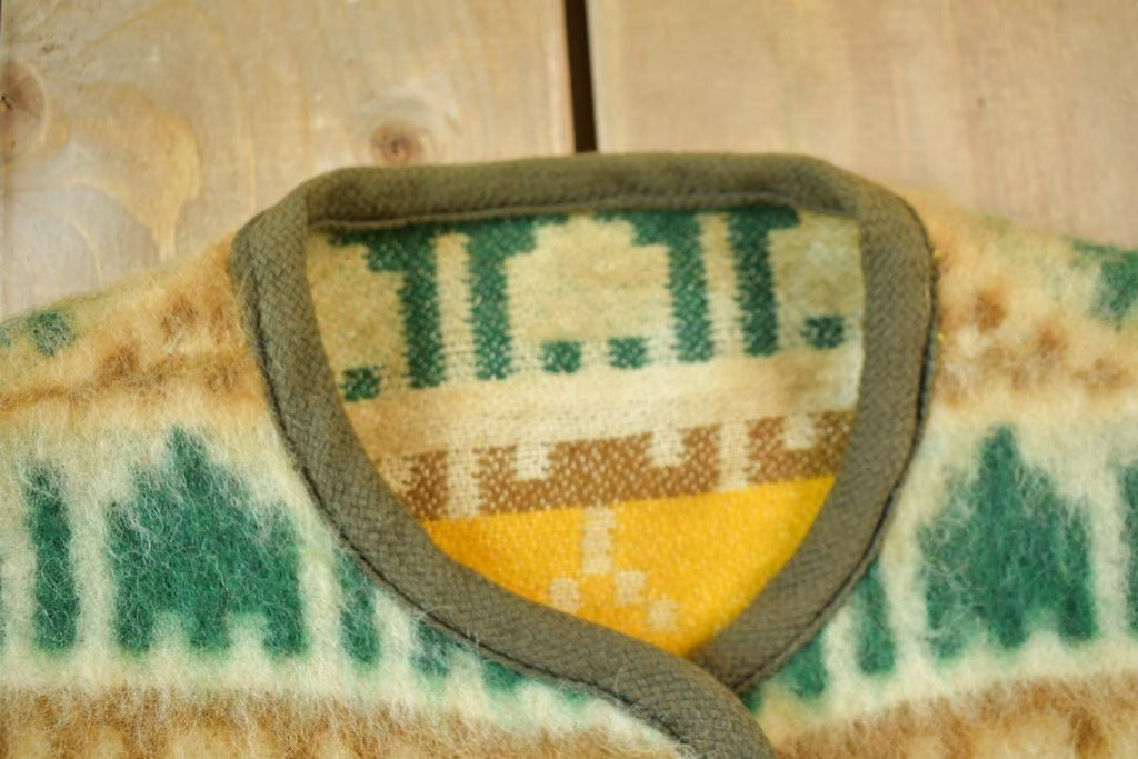 Vintage 1960s Patterned Mohair Cardigan Sweater