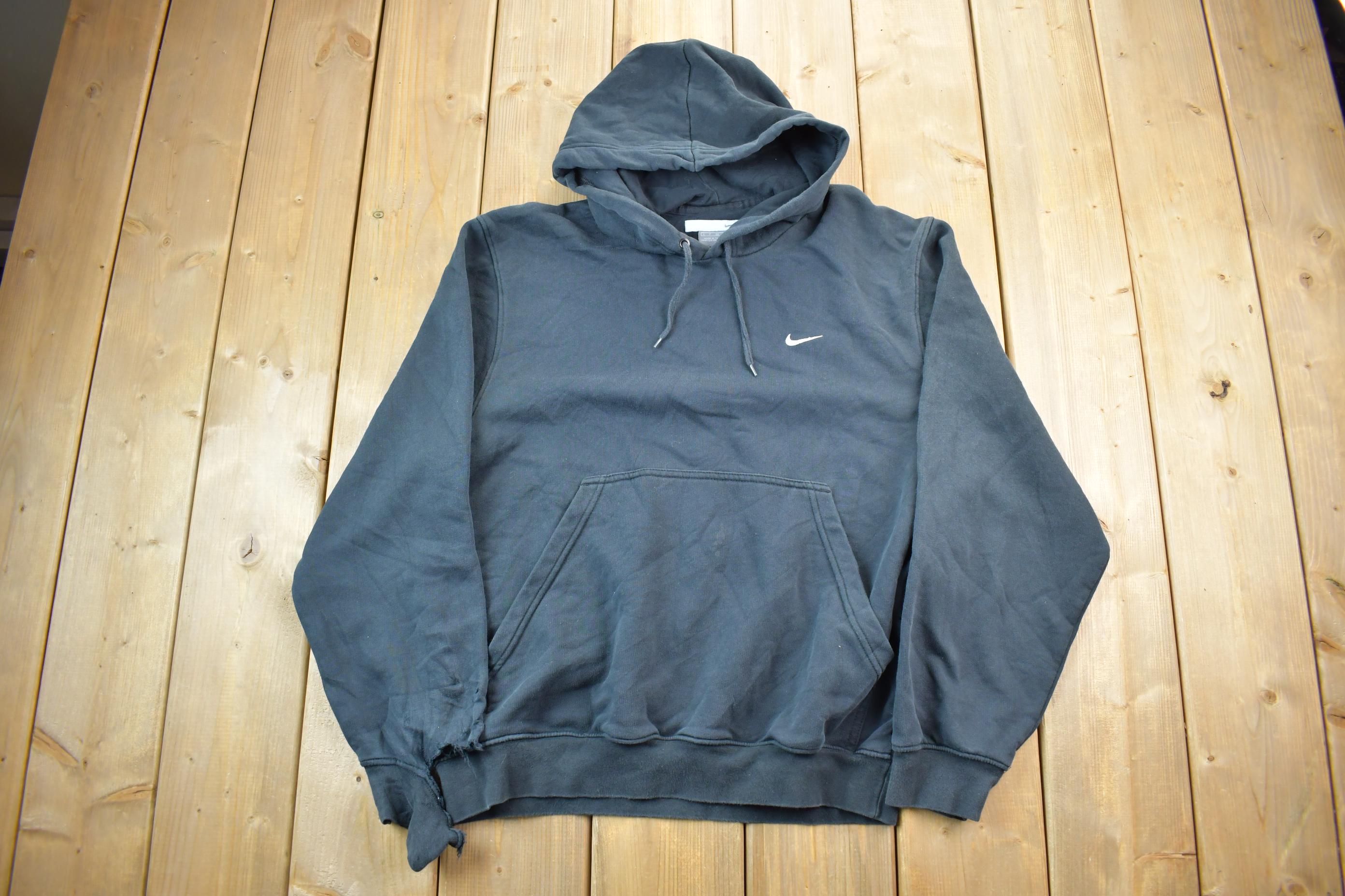 Vintage 1990s Nike Embroidered Mini Swoosh Hoodie Sweatshirt