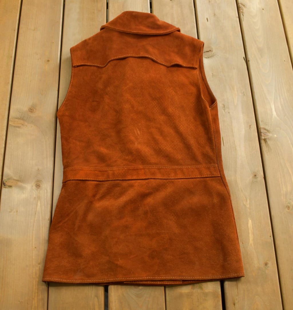 Vintage 1960s Suede Leather Womens Vest