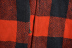 Vintage 1950s Buffalo Plaid Wool Button Up Shirt Back Vent